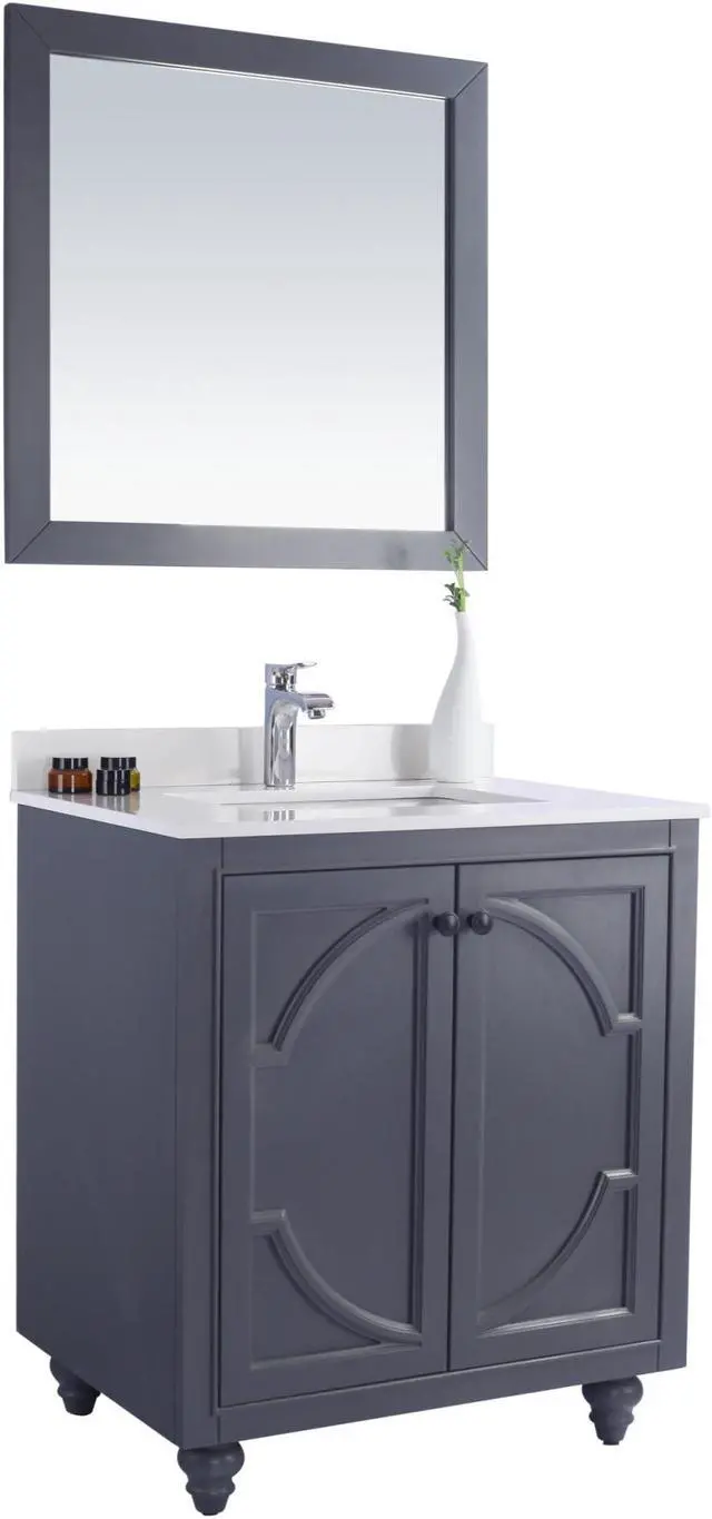 Alt view image 2 of 10 - Odyssey - 30 - Maple Grey Cabinet + White Quartz Countertop