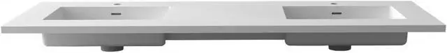 Alt view image 3 of 6 - VIVA Stone 60" Double Sink Matte White - Solid Surface Countertop