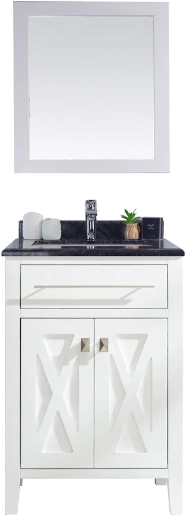 Main image of Wimbledon - 24 - White Cabinet + Black Wood Marble Countertop