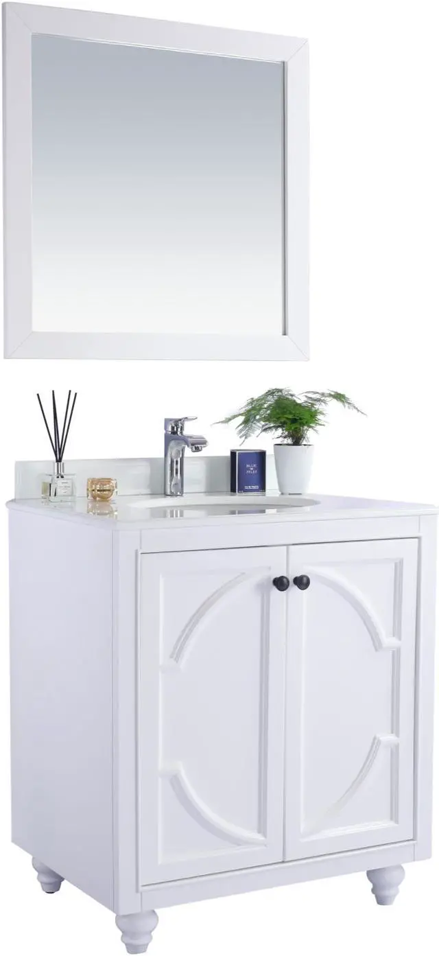 Alt view image 2 of 10 - Odyssey - 30 - White Cabinet + Pure White Phoenix Stone Countertop