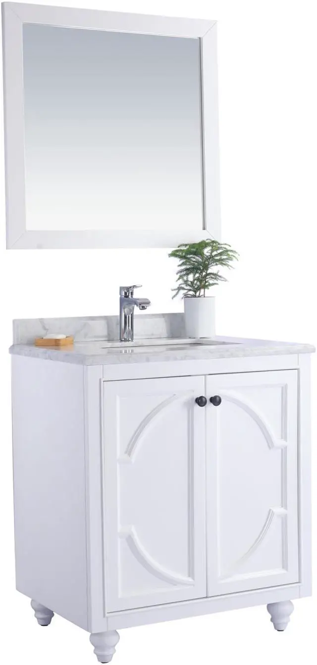 Alt view image 2 of 10 - Odyssey - 30 - White Cabinet + White Carrara Marble Countertop