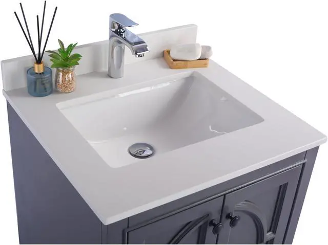Alt view image 3 of 10 - Odyssey - 24 - Maple Grey Cabinet + White Quartz Countertop