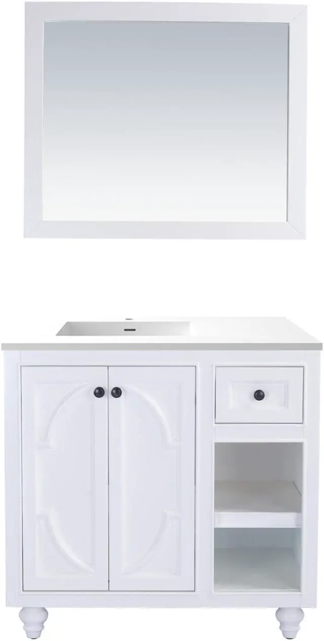 Main image of Odyssey - 36 - White Cabinet + Matte White VIVA Stone Solid Surface Countertop
