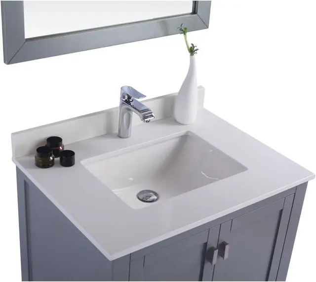 Alt view image 3 of 10 - Wilson 30 - Grey Cabinet + White Quartz Countertop