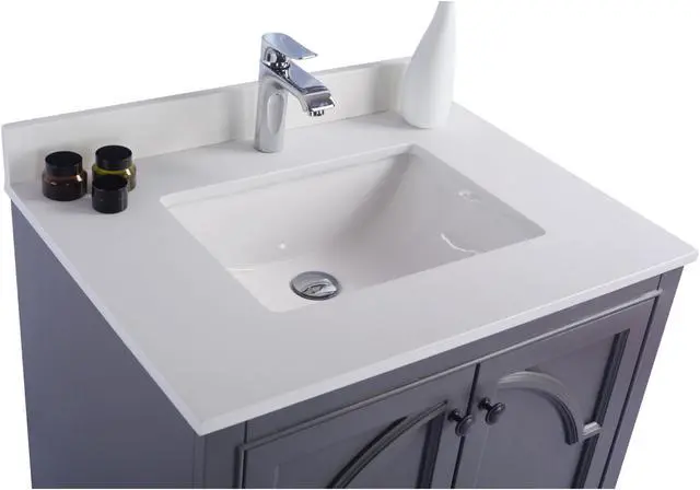 Alt view image 3 of 10 - Odyssey - 30 - Maple Grey Cabinet + White Quartz Countertop