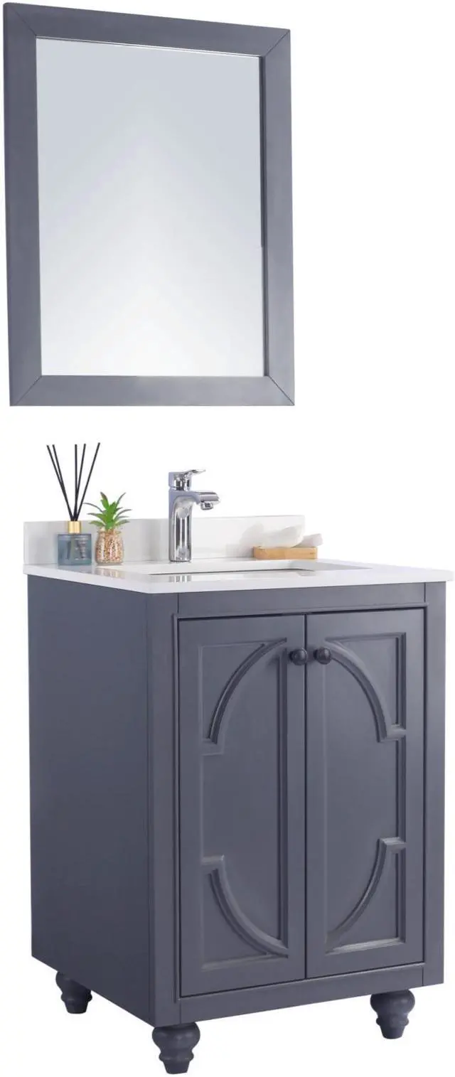 Alt view image 2 of 10 - Odyssey - 24 - Maple Grey Cabinet + White Quartz Countertop