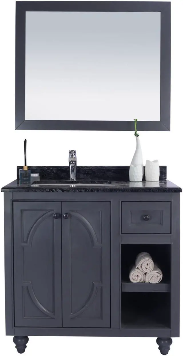 Main image of Odyssey - 36 - Maple Grey Cabinet + Black Wood Marble Countertop