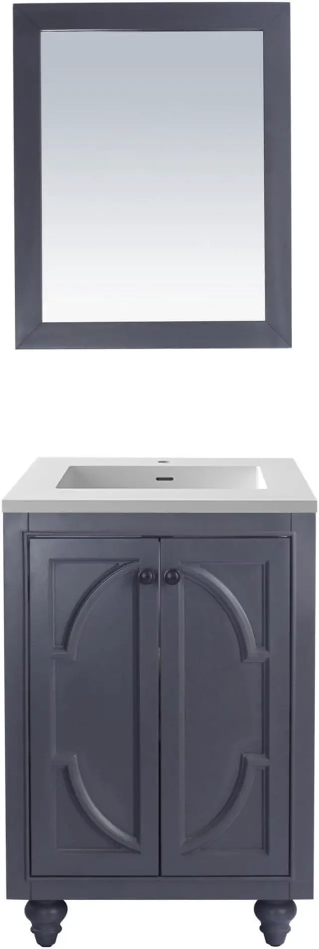 Main image of Odyssey - 24 - Maple Grey Cabinet + Matte White VIVA Stone Solid Surface Countertop
