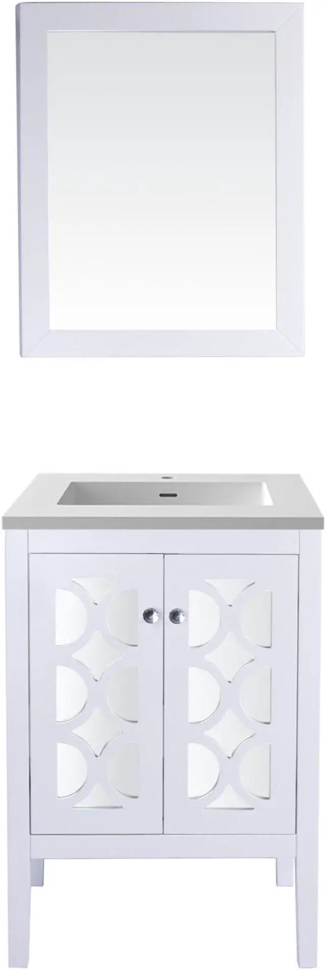 Main image of Mediterraneo - 24 - White Cabinet + Matte White VIVA Stone Solid Surface Countertop