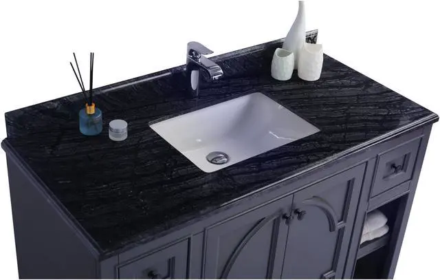 Alt view image 3 of 10 - Odyssey - 48 - Maple Grey Cabinet + Black Wood Marble Countertop