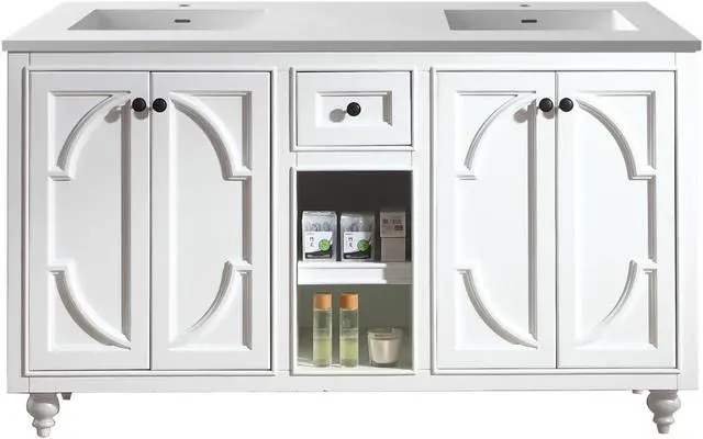 Main image of Odyssey - 60 - White Cabinet + Matte White VIVA Stone Solid Surface Countertop