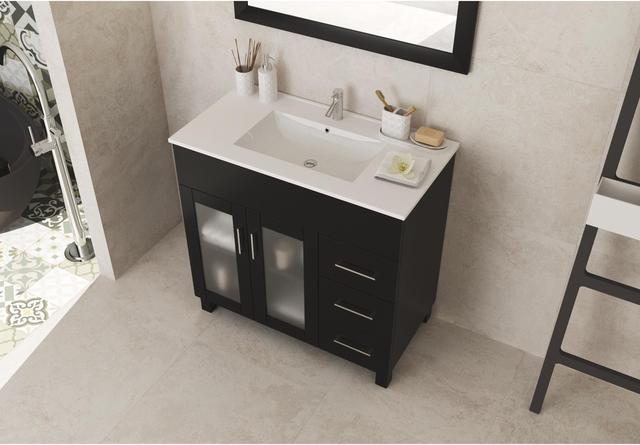 Alt view image 3 of 7 - Nova 36 - Espresso Cabinet + Ceramic Basin Countertop