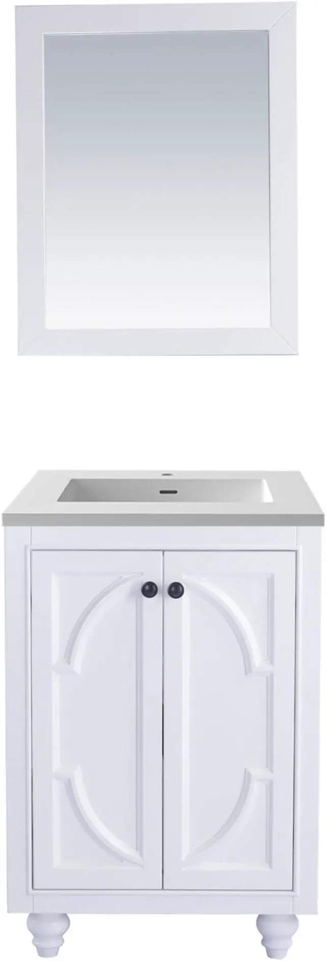 Main image of Odyssey - 24 - White Cabinet + Matte White VIVA Stone Solid Surface Countertop