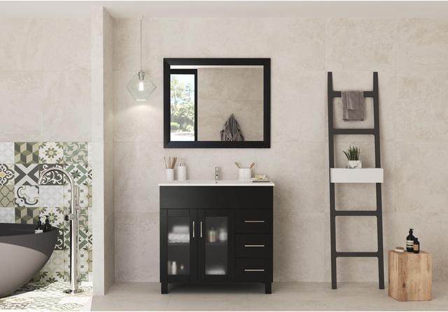 Alt view image 2 of 7 - Nova 36 - Espresso Cabinet + Ceramic Basin Countertop