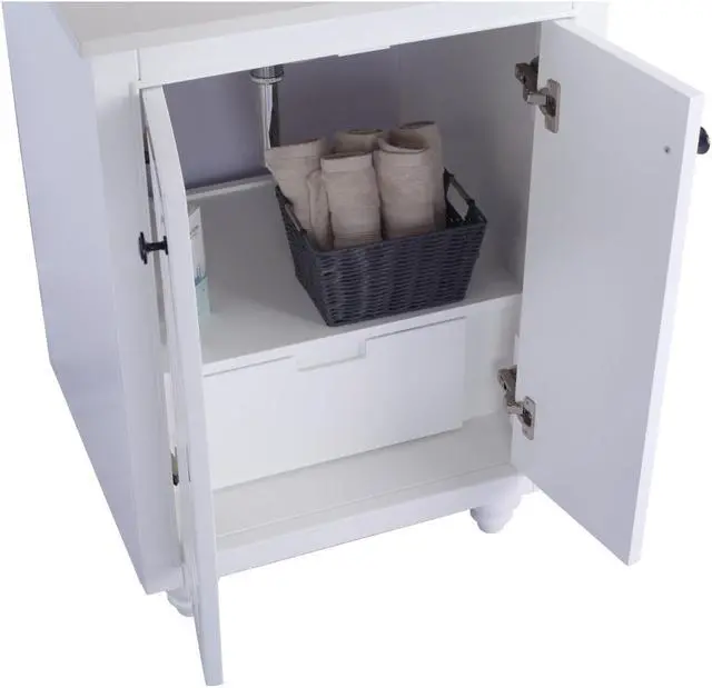 Alt view image 3 of 10 - Odyssey - 24 - White Cabinet + White Stripes Marble Countertop