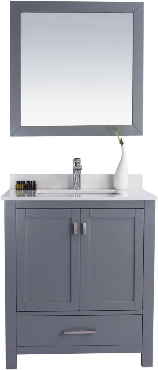 Main image of Wilson 30 - Grey Cabinet + White Quartz Countertop