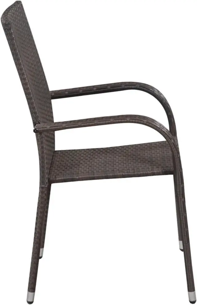 Alt view image 4 of 13 - vidaXL 3 Piece Garden Dining Set Brown