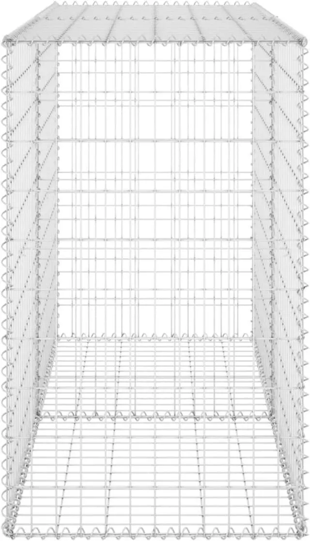 Alt view image 4 of 18 - vidaXL Gabion Wall with Covers Galvanized Steel 59.1" Gabion Basket Cage Fence