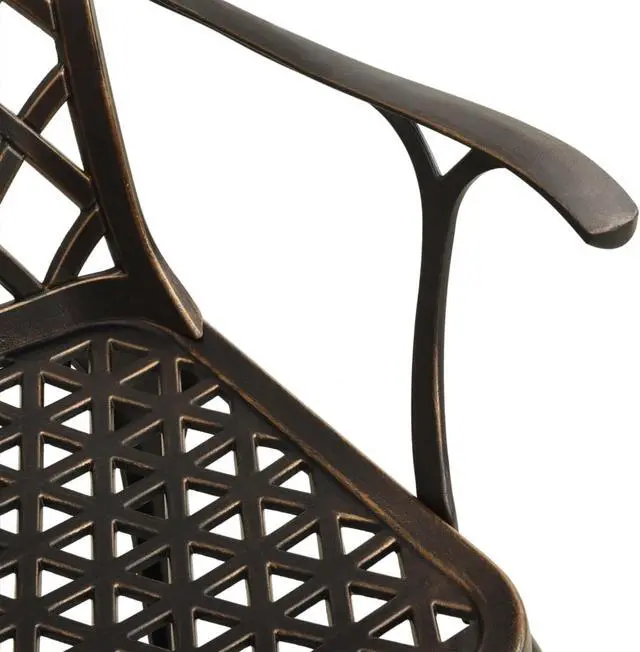 Alt view image 6 of 14 - vidaXL Garden Chairs 2 pcs Cast Aluminum Bronze