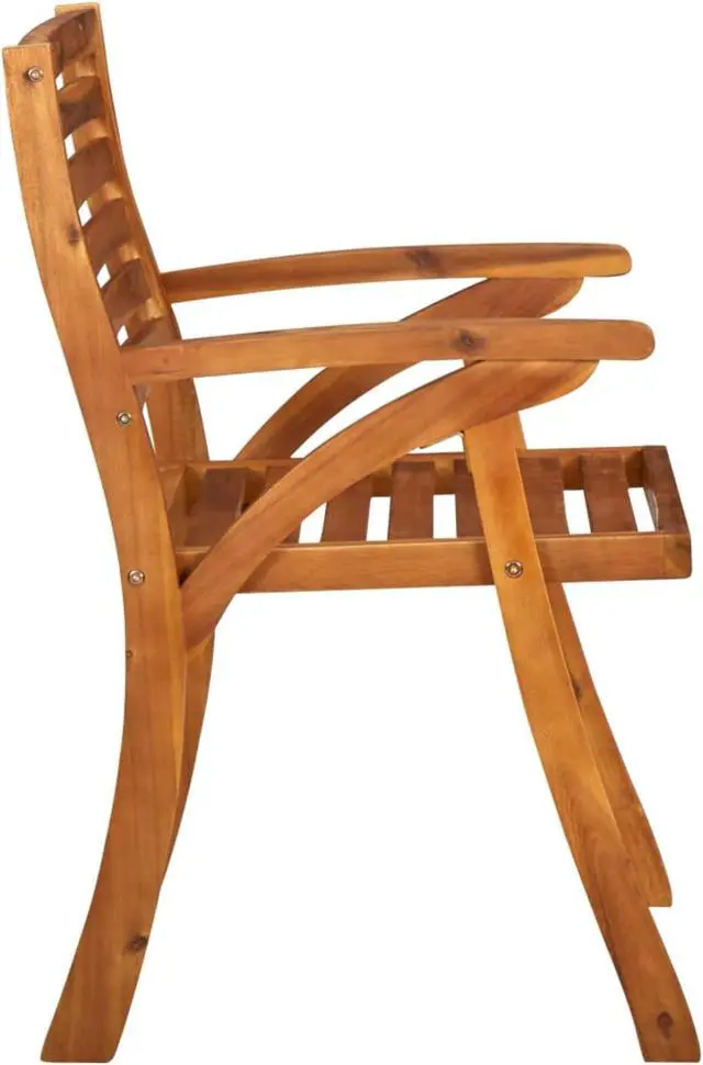 Alt view image 11 of 13 - vidaXL Patio Chairs 3 Pcs Patio Dining Chair with Armrest Solid Wood Acacia