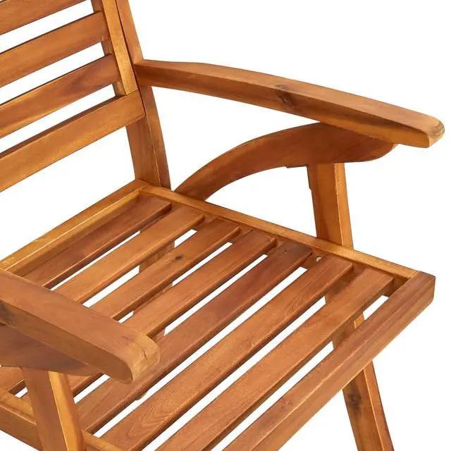 Alt view image 13 of 13 - vidaXL Patio Chairs 3 Pcs Patio Dining Chair with Armrest Solid Wood Acacia