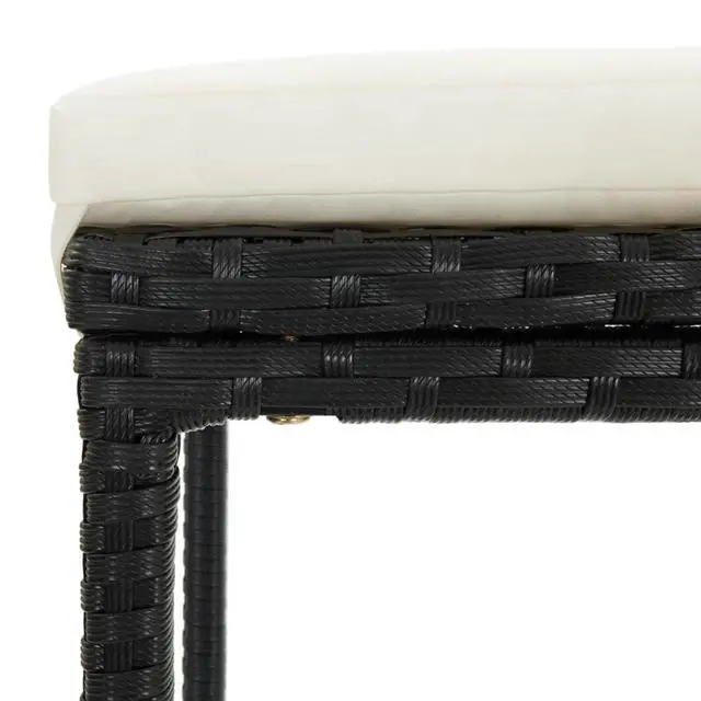 Alt view image 13 of 14 - vidaXL Bar Stools Counter Height Stool with Cushions 4 Pcs Black Poly Rattan