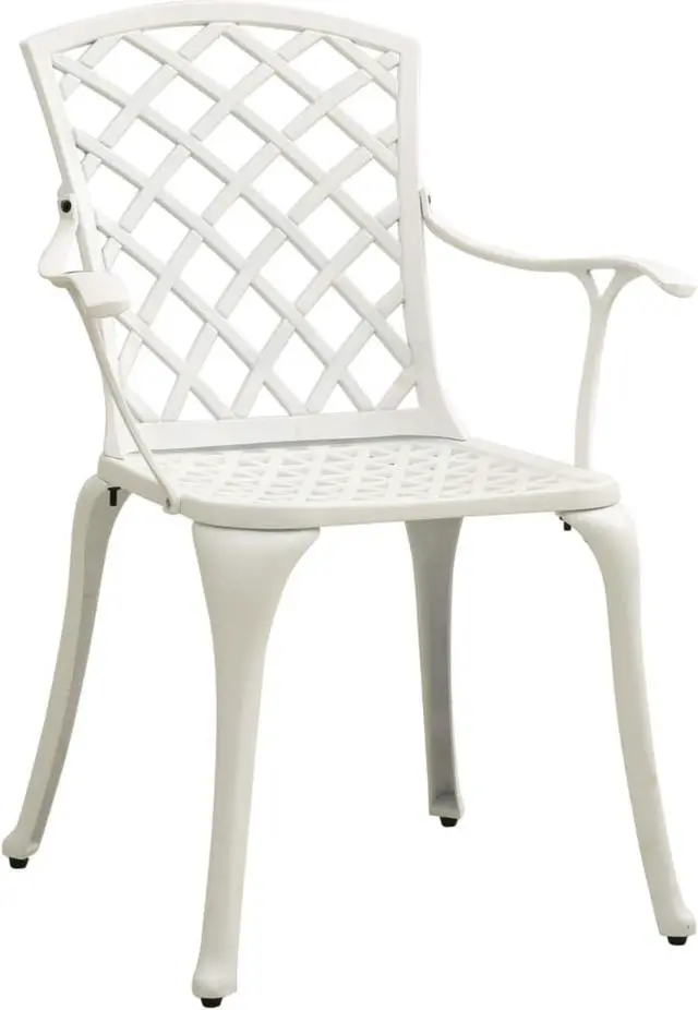 Alt view image 9 of 17 - vidaXL Patio Chairs 4 Pcs Patio Furniture for Garden Deck Cast Aluminum White