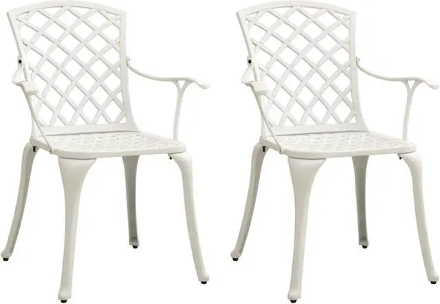 Main image of vidaXL Garden Chairs 2 pcs Cast Aluminum White