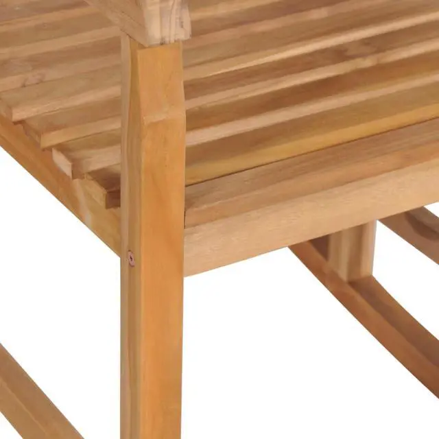 Alt view image 4 of 12 - vidaXL Rocking Chair with Green Cushion Solid Teak Wood