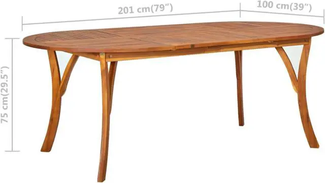Alt view image 12 of 13 - vidaXL Outdoor Dining Table Garden Patio Table for Front Porch Solid Acacia Wood