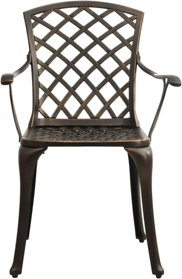 Alt view image 3 of 14 - vidaXL Garden Chairs 2 pcs Cast Aluminum Bronze