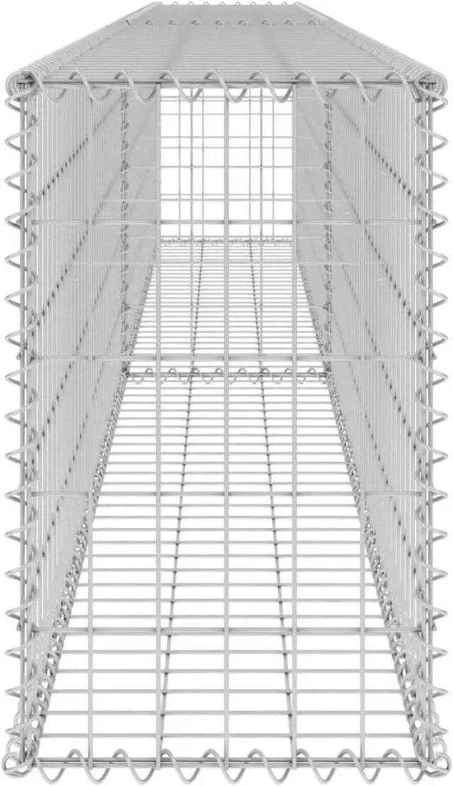 Alt view image 4 of 13 - vidaXL Gabion Wall with Covers Galvanized Steel 118.1"x11.8"x19.7"