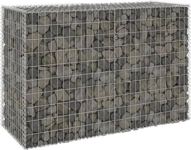 Main image of vidaXL Gabion Wall with Covers Galvanized Steel 59.1" Gabion Basket Cage Fence