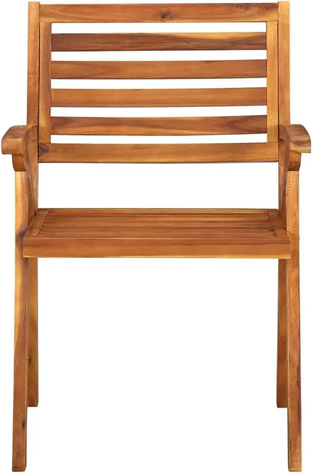 Alt view image 9 of 13 - vidaXL Patio Chairs 3 Pcs Patio Dining Chair with Armrest Solid Wood Acacia
