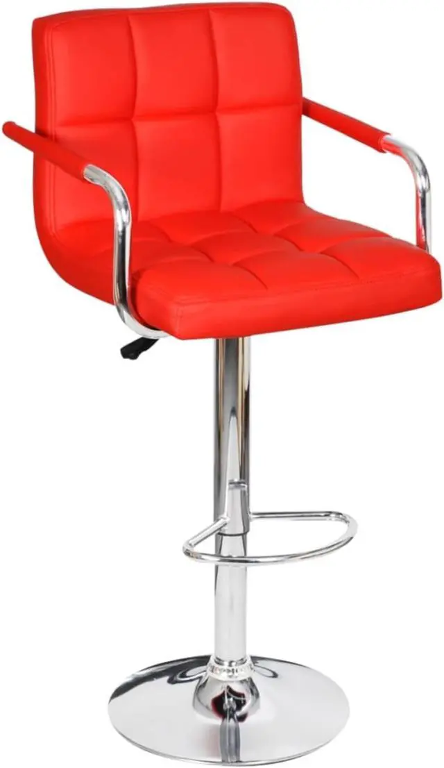 Alt view image 3 of 17 - vidaXL Bar Stools 2 pcs Red Faux Leather