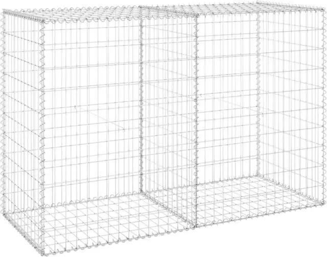 Alt view image 2 of 18 - vidaXL Gabion Wall with Covers Galvanized Steel 59.1" Gabion Basket Cage Fence