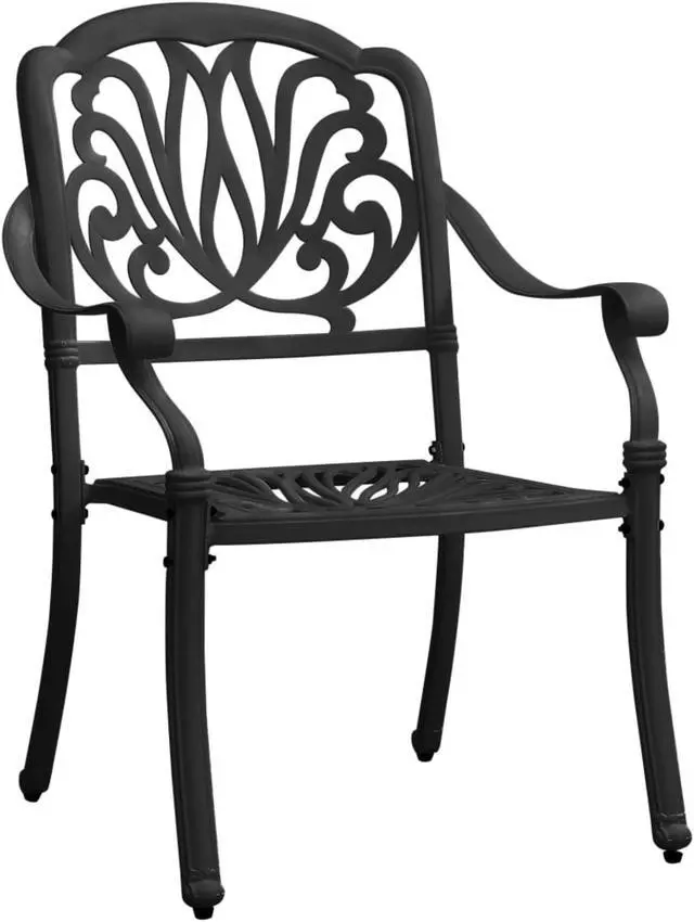 Alt view image 9 of 14 - vidaXL Patio Chairs 2 Pcs Patio Furniture for Garden Deck Cast Aluminum Black
