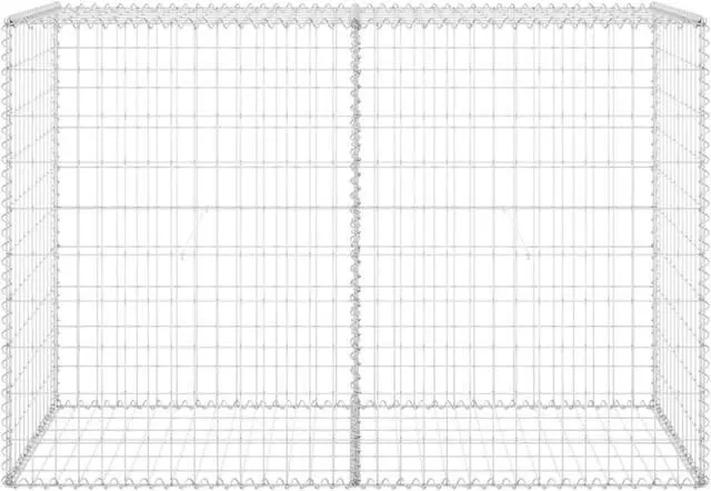 Alt view image 3 of 18 - vidaXL Gabion Wall with Covers Galvanized Steel 59.1" Gabion Basket Cage Fence