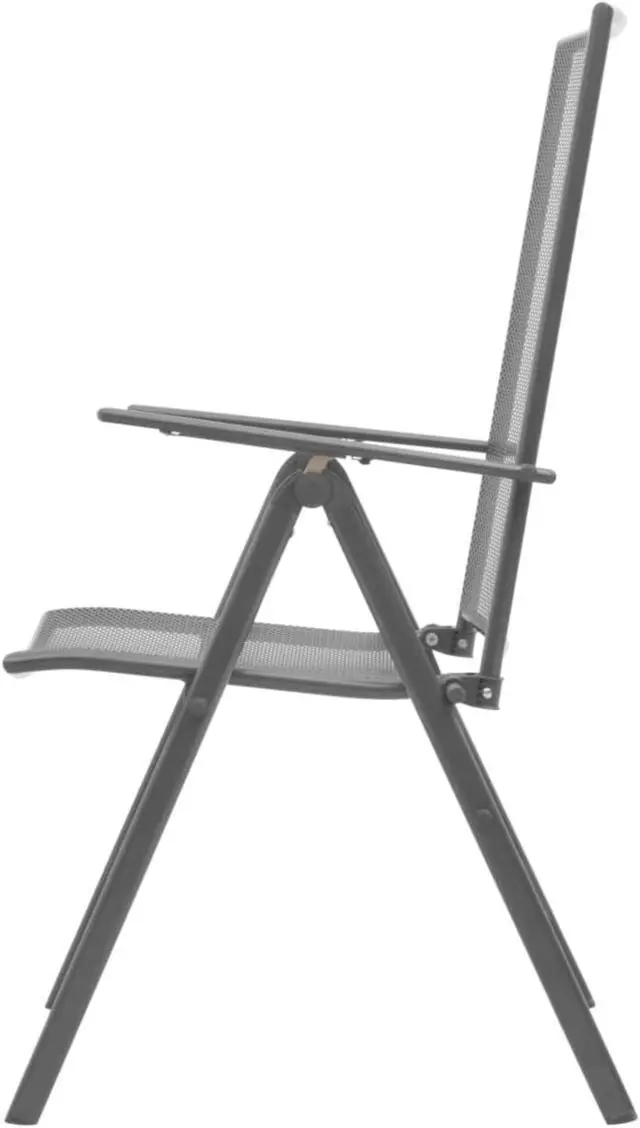 Alt view image 5 of 16 - vidaXL Stackable Patio Chairs 2 Pcs Stack Chair with Metal Frame Steel Gray
