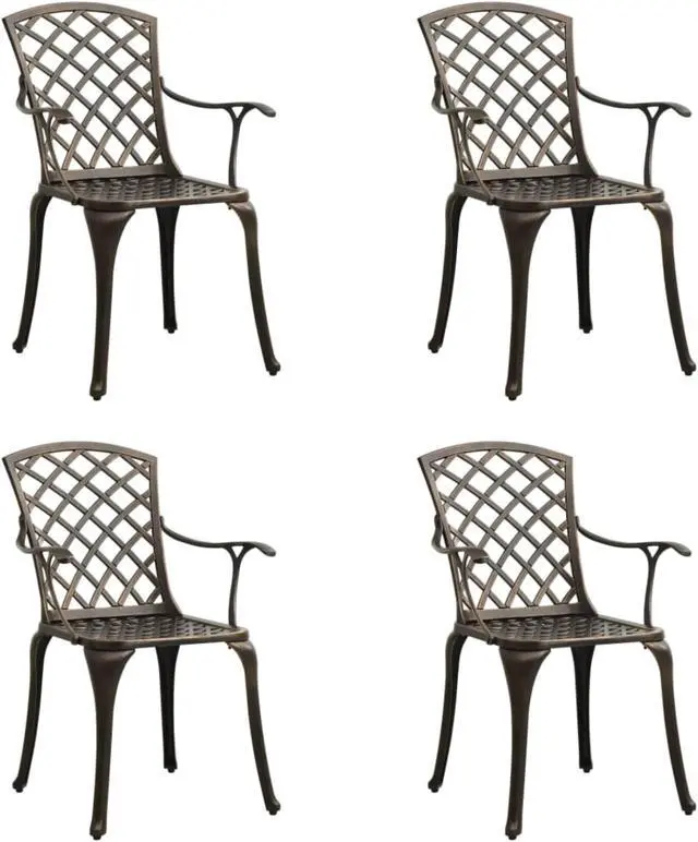 Main image of vidaXL Garden Chairs 4 pcs Cast Aluminum Bronze