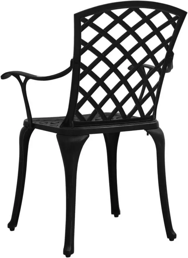 Alt view image 12 of 20 - vidaXL Patio Chairs 2 Pcs Patio Furniture for Garden Deck Cast Aluminum Black