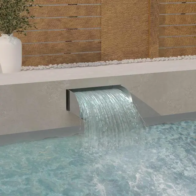 Alt view image 8 of 13 - vidaXL Outdoor Waterfall Pool Fountain Pool Waterfall Stainless Steel 304