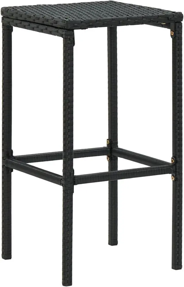 Alt view image 10 of 14 - vidaXL Bar Stools Counter Height Stool with Cushions 4 Pcs Black Poly Rattan