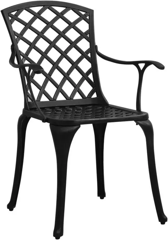 Alt view image 9 of 13 - vidaXL Patio Chairs 4 Pcs Patio Furniture for Garden Deck Cast Aluminum Black
