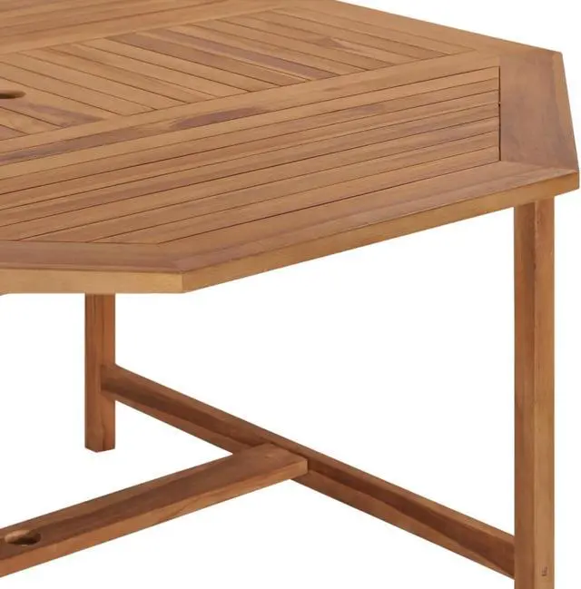 Alt view image 6 of 15 - vidaXL Garden Table 59.1"x59.1"x29.5" Solid Teak Wood