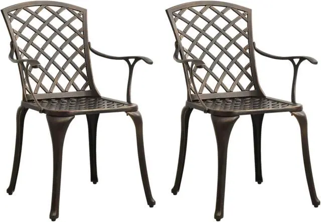 Main image of vidaXL Garden Chairs 2 pcs Cast Aluminum Bronze