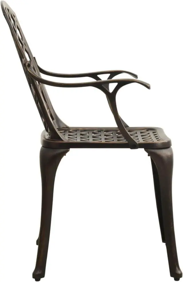 Alt view image 4 of 16 - vidaXL Garden Chairs 4 pcs Cast Aluminum Bronze