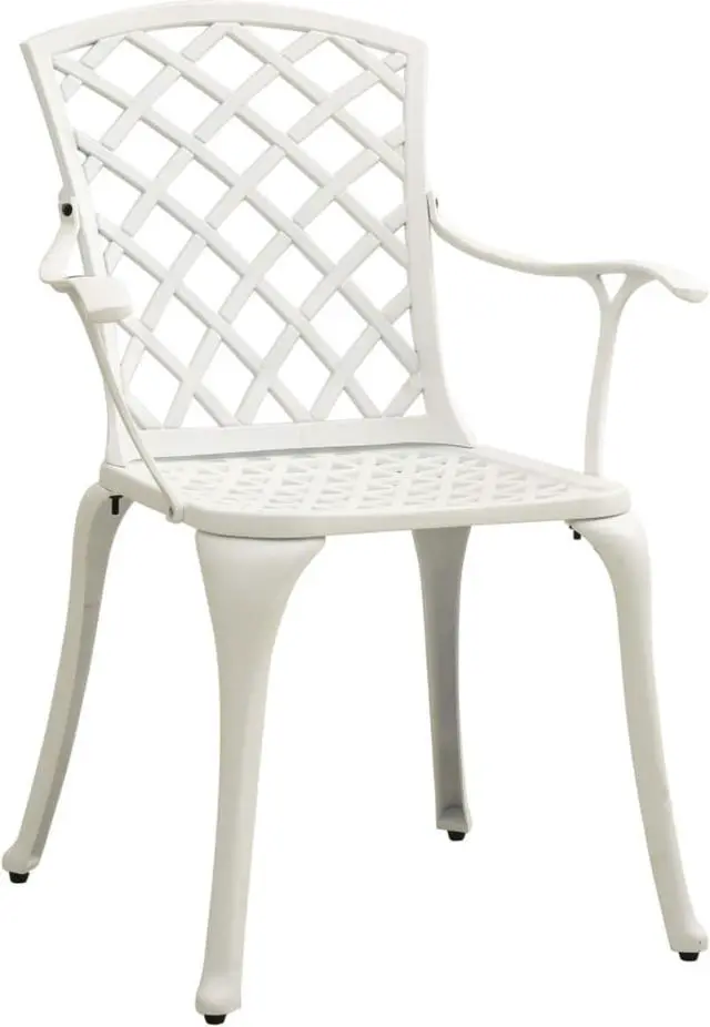 Alt view image 2 of 15 - vidaXL Garden Chairs 2 pcs Cast Aluminum White