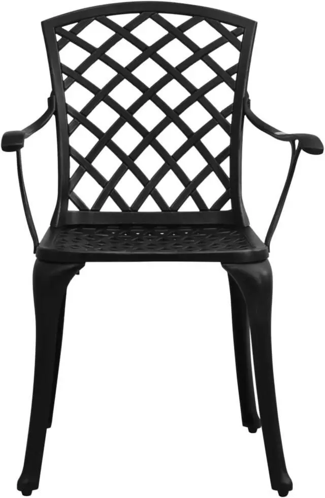 Alt view image 10 of 13 - vidaXL Patio Chairs 4 Pcs Patio Furniture for Garden Deck Cast Aluminum Black