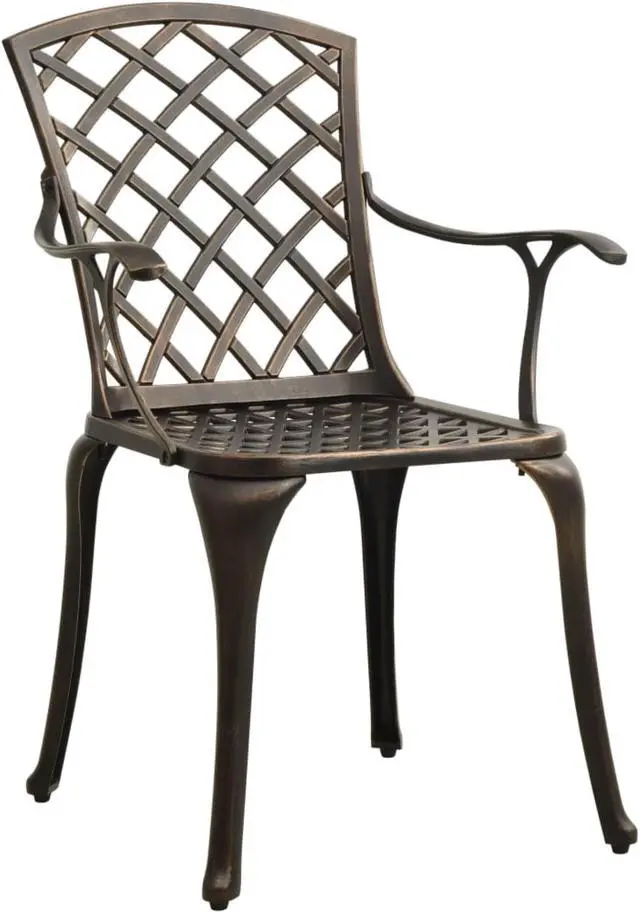 Alt view image 2 of 16 - vidaXL Garden Chairs 4 pcs Cast Aluminum Bronze